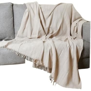 Imagem de Kit 2x Manta Pra Sofá Gigantes Tipo Capa 100% Algodão Grande 2,40 x 1,80 Proteção Decoração(2x Branca Areia)