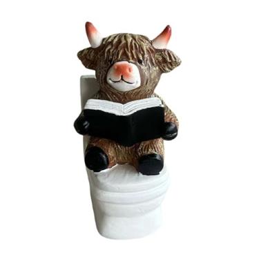 Imagem de Kuntesetty Boneco de vaca Terras Altas, modelo artesanal, figura de ação realista e detalhada para crianças, C