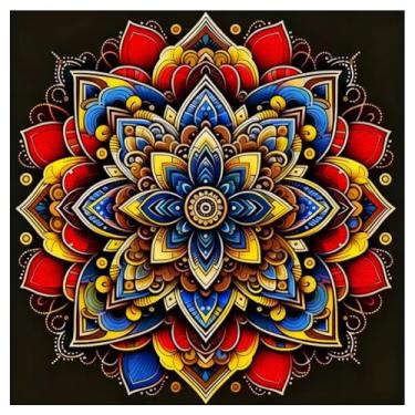 Imagem de hill froeistung Kits de pintura de diamante de flores coloridas para adultos, arte de diamante mandala para iniciantes, 5D faça você mesmo broca completa pedra redonda arte artesanato decoração de