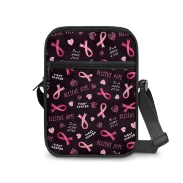 Imagem de CLOHOMIN Bolsa mensageiro para mulheres pequena bolsa tiracolo masculina bolsa tiracolo para chave óculos organizadores de cartões de crédito presentes de férias, Coração de fita rosa