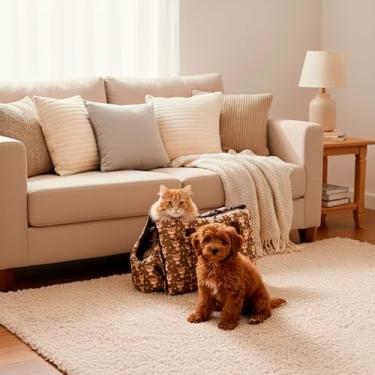 Imagem de Bolsa Pet Amor 2 em 1 Impermeável – Transporte e Passeio Confortável (Avelã)