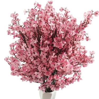 Imagem de Bairdish Flores artificiais de flor de cerejeira para vaso, 10 pacotes de flores de seda falsa para bebês, Gypsophila falsa para escritório, casamento, mesa interna, centro de mesa, festa, decoração