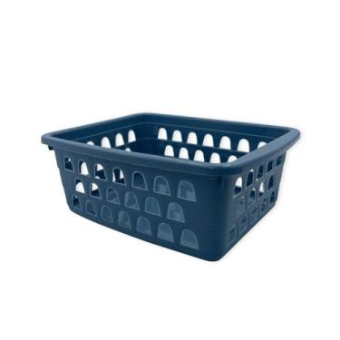 Imagem de Cestinha Organizadora Pequena para Armários e Gavetas, Plástico Azul, Design Vazado, Organizador Multiuso para Casa
