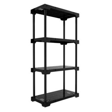 Imagem de Estante 4 Prateleiras Plástica Poly Grifit Multi-Uso Preta 127x70x35