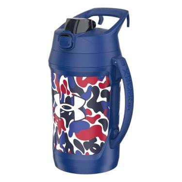 Imagem de Under Armour Garrafa de água de 1,8 litro isolada, garrafa de água isolada de 1,8 g com alça, gancho de cerca, resistente a vazamentos, para beisebol, futebol e mais, Royal Hypercamo