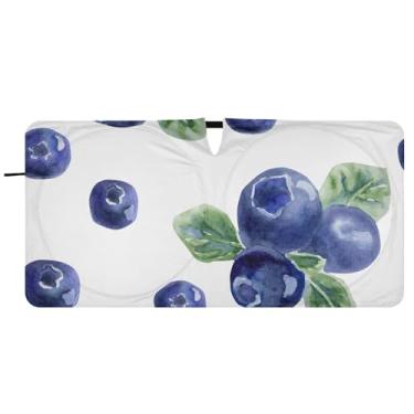 Imagem de Guarda-sol Blueberry Natural Fresh personalizado para para-brisas de carro caminhão dobrável guarda-chuva de para-brisa automotivo guarda-sol, 81 cm x 157 cm