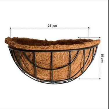 Imagem de Kit 3 a 7 Vasos de parede para plantas fibra de coco meia lua para pla