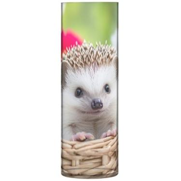 Imagem de Lindo jardim ouriço floral bonito vaso alto plástico cilindro vasos de flores para centros de mesa decoração moderna floral exclusiva, 30 cm x 9,9 cm