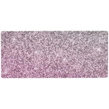Imagem de Tapete de mesa de jogos rosa prateado para jogos e escritório, mouse pad grande para mesa, 90 x 39,9 cm, superfície lisa e antiderrapante