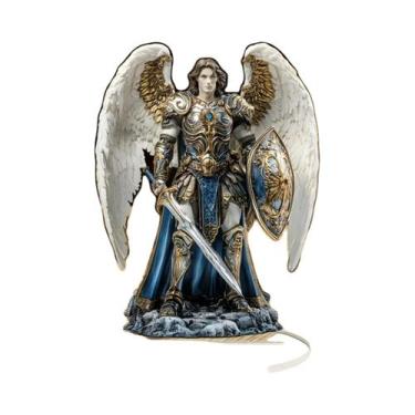 Imagem de Escultura De Arcanjo Miguel Lutando, Estátua Acrílica 2D Para Decoraçã