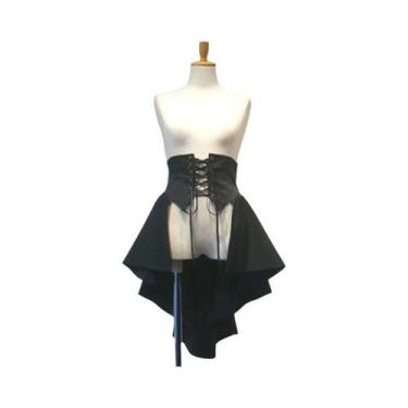 Imagem de Feminino lolita menina gótico punk cintura bandagem saia irregular tra