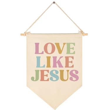 Imagem de Pôster de bandeira em tela com versículo da Bíblia cristã, cartaz, decoração de parede, presente para quarto, sala de estar, dormitório, varandas, berçário, quarto de bebê, porta da sala de leitura