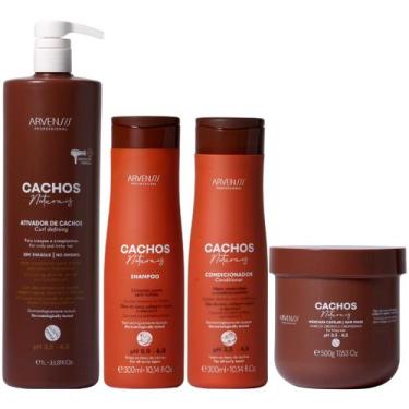 Imagem de Kit Arvensis Cachos Naturais Tratamento Completo 4 Produtos Cabelos Cr