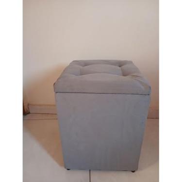 Imagem de PUFF BAÚ BANQUETA QUADRADO SALA E ESPAÇOS(Cinza sued)