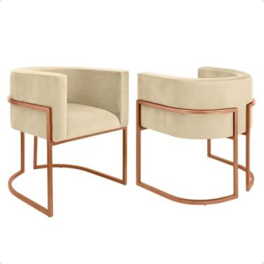 Imagem de Kit 2 Poltronas para Recepção - Conjunto Decorativo para Clínica, Consultório e Sala de Espera, Confortável e Moderno(bege.,preto)