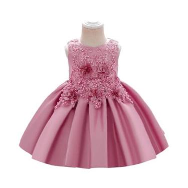 Imagem de Vestido De Festa Para Meninas Com Laço De Flor Para Aniversário Casame
