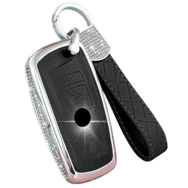 Imagem de Capa luxuosa para chave de carro compatível com BMW F10 F20 F30 F34 F11 F15 F16 1 3 5 7 Series X1 X3 X5 X6 F25 F31 M3 M4 Chave Fob Capa Acessórios(Black Set 2)