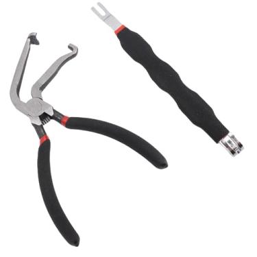 Imagem de aqxreight Alicate de Desconexão Elétrica 60 ° Curvatura de Aço Carbono Alicate de Mangueira de Linha de Combustível Com Ferramenta de Remoção de Separador de Terminal de Extremidade Dupla (Preta)