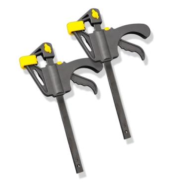 Imagem de Kit 2 Grampo Sargento Marceneiro Universal Aperto Rapido 6pol. 150mm Tipo F Aperto 63kg Fixação Forte