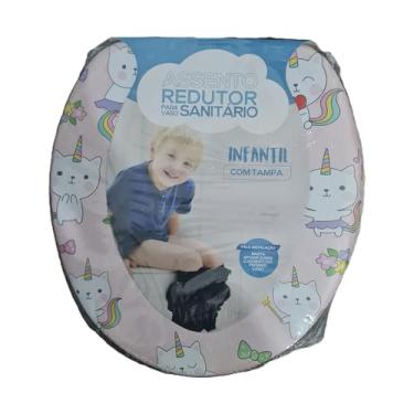 Imagem de Assento Redutor Infantil Para Vaso Sanitário Troninho Almofadado Formato Anatomico Estampas Diversas Desfralde (Rosa)