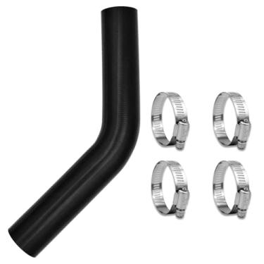 Imagem de Mangueira de pescoço de enchimento de combustível a gasolina com 4 braçadeiras - 45 graus, 5 cm ID 30 cm de comprimento - 5 cm de diâmetro interno, mangueira de enchimento de tanque de gás reforçada