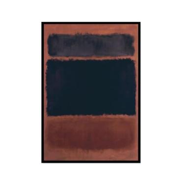 Imagem de Pôster de arte de parede vintage Mark Rothko arte moderna abstrata blocos de cores minimalistas pintura em tela impressão sala de estar decoração de casa (SKU14,20.3x30.5 cm = (20x30cm), moldura preta