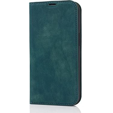 Imagem de CYSUE Capa carteira magnética para iPhone 14/14 Plus/14 Pro/14 Pro Max, capa de telefone de couro PU premium com slots de cartão Kickstand Flip Notebook, 14 Pro (Cor: Azul, Tamanho: 14Pro)