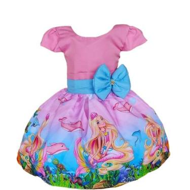Imagem de Vestido Temático Infantil BarbieSereia - ED_KIDS, 2, Rosa