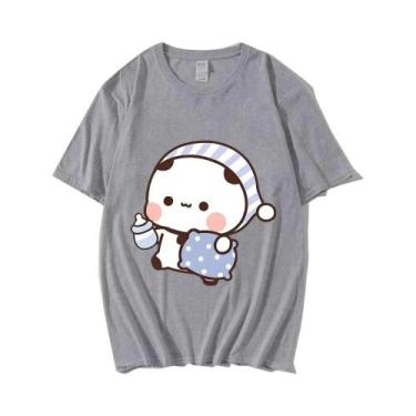 Imagem de Camiseta Kawaii Para Casal BuBu Panda DuDu Bear, Camiseta Gráfica Femi