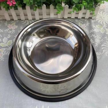 Imagem de Comedouro Bebedouro Pet Antiderrapante Inox - 250ml - GIRAFLOWER