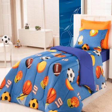Imagem de Edredom Solteiro Cobre Leito Infantil Colcha Cama Box Menino Menina Ki