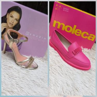 Imagem de Kit Sandália Social Ramarim Dourada+Sapato Casual Moleca Rosa Disponív