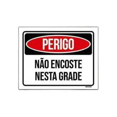 Imagem de Kit 3 Placas Perigo Não Encoste Nesta Grade