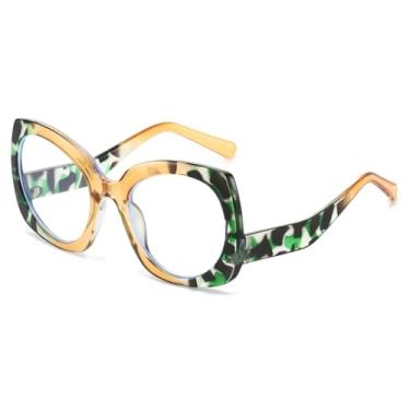 Imagem de VFDHN Óculos de Sol Femininos Fashion Butterfly Oval Vintage Coloridos Masculinos Punk Degradê UV400 (5702-C12)