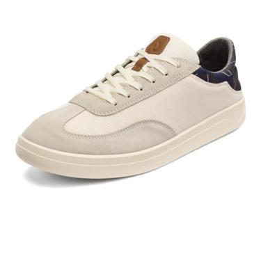 Imagem de OLUKAI Punini Tênis masculino para uso diário, design clássico com cadarço e palmilha contornada, ajuste confortável e solas de borracha com aderência molhada, durável e de suporte, Branco/Aloha, 45