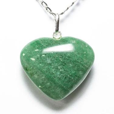 Imagem de Colar Coração Pedra Quartzo Verde Pino e Perinha Prata 950 - Cristaisd