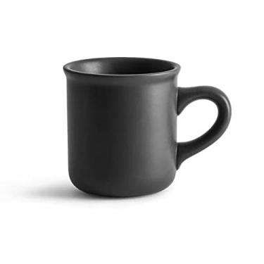 Imagem de Xícara de café de cerâmica moderna de 300 ml, xícara de água de cerâmica simples, para escritório, simples, requintada, chávena de chá (preta)