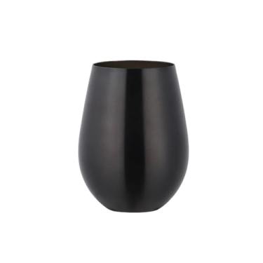 Imagem de Copo de cerveja de aço inoxidável de 500 ml copo de cerveja ouro rosa copo de cerveja copo de suco de coquetel caneca de metal copo de barriga grande suprimentos de bar (preto)