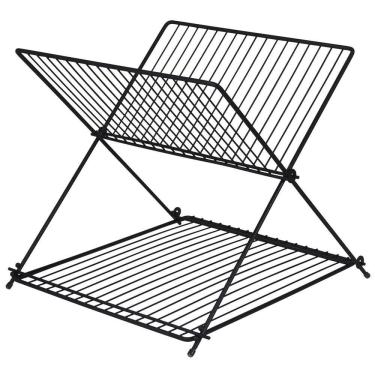 Imagem de Escorredor De Loucas 2 Niveis Dobravel X Preto Viena