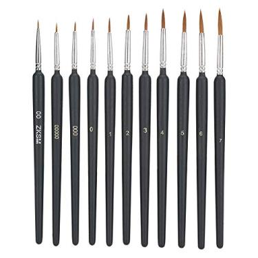 Imagem de SIWOTED 11pcs Pincel de pintura Weasel Hair Stroke Edge Ferramenta de desenho Materiais de arte para aquarela guache pintura a óleo