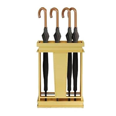 Imagem de x3anggyt5 Suporte de guarda-chuva retangular comercial interno, rack de armazenamento de entrada do saguão de hotel, suporte de bengala, com 12 furos e uma bandeja inferior livre de vazamento de água