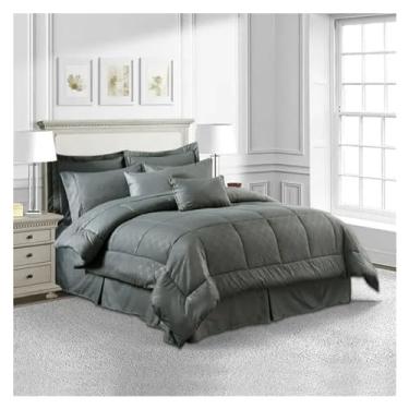 Imagem de Jogo de cama com 10 peças, edredom completo, plissado, franzido e babados (3 solteiros)