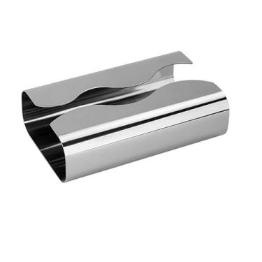 Imagem de Prática caixa de lenços de aço inoxidável para sala de estar, suporte de lenços de mesa, organizador de caixa de armazenamento de papel banhado a prata