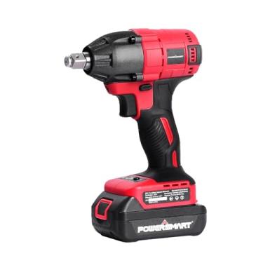 Imagem de PowerSmart Chave De Impacto Sem Fio 1/2", Chaves Fenda Escova Para Carro E Casa, Bateria 2,0 Ah 20 V Carregador Rápido, Bolsa Ferramentas/Conjunto Soquetes Incluso