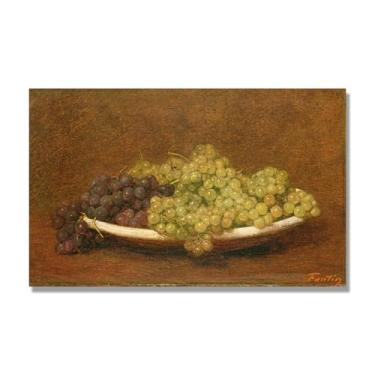 Imagem de NHLDZYH Decoração para cozinha - quadro vintage de ainda vida com frutas - réplica de óleo em tela - estilo campestre e aconchegante. C43. 60 x 96 cm. Apenas tela