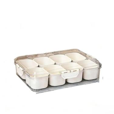 Imagem de Organizador de Geladeira Multiuso com Tampa Hermética – Ideal para Alimentos, Verduras, Frutas e Ovos – Pote Escorredor Transparente, Fácil de Limpar(8 divisorias)