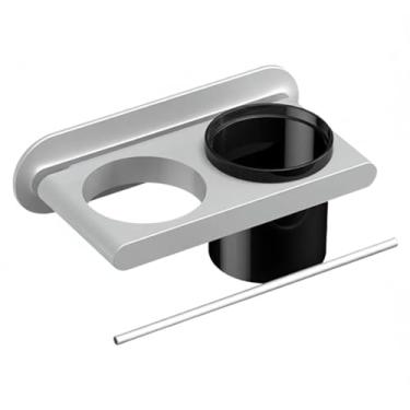 Imagem de Suporte de Secador Cabelo Parede Menen Rack Suspensão com Copo Organizador para Banheiro Barbearia Lavanderia ABS Alta Resistência Economizar Espaço Instalação Estável Prego