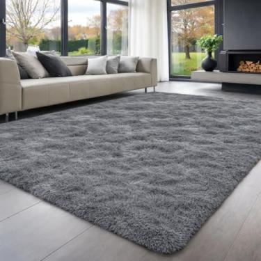 Imagem de Tapete Peludo Grande 3,00x2,00 Felpudo Antiderrapante Lavável para Sala e Quarto(Cinza)