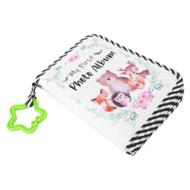 Imagem de OPPWONG Meu Primeiro álbum de Fotos de Família de bebê de Tecido Macio Com Espelho Seguro, Tema de Animal Fofo de Desenho Animado, Capacidade para 17 Fotos, Material à Prova
