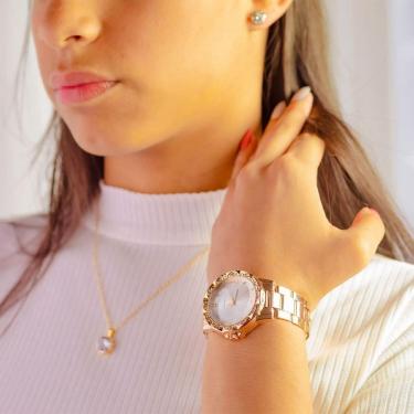 Imagem de Relógio Feminino Rose Lançamento Linha Quartz Com